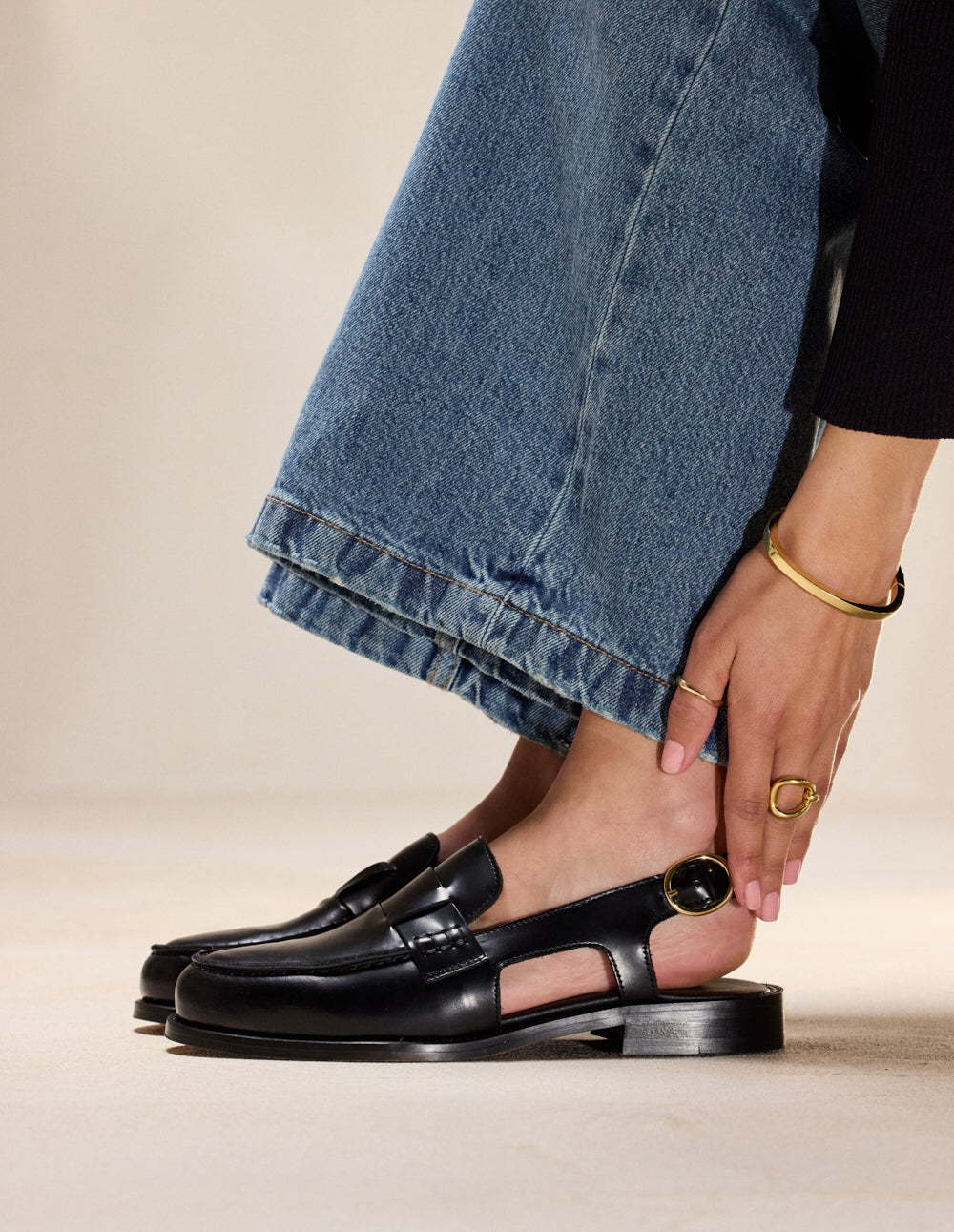 Mocassins Mangsa - Cuir box noir