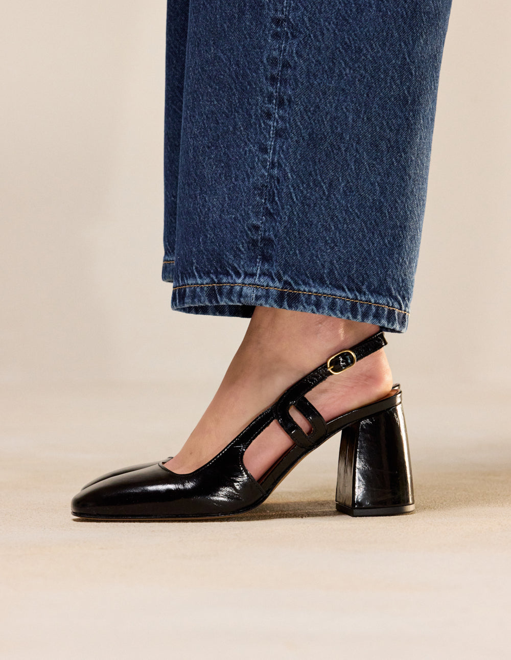 Pumps Marcie - Black pleated leather