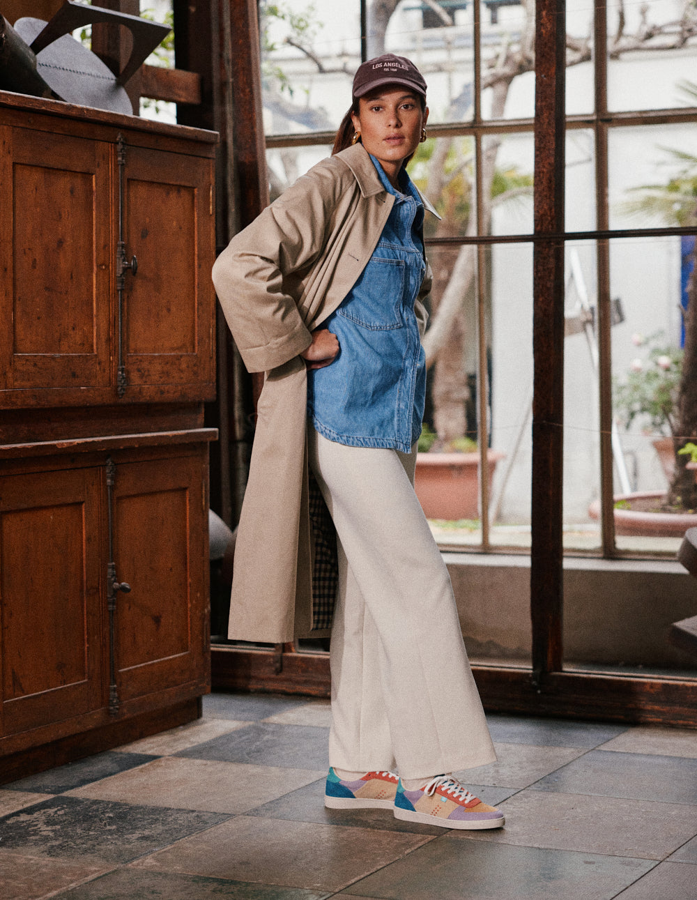 Baskets basses Marie - Lilas beige brique