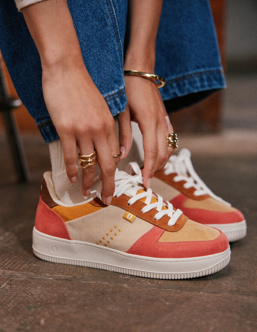 Maxence F low-top trainers - Brick yellow brown