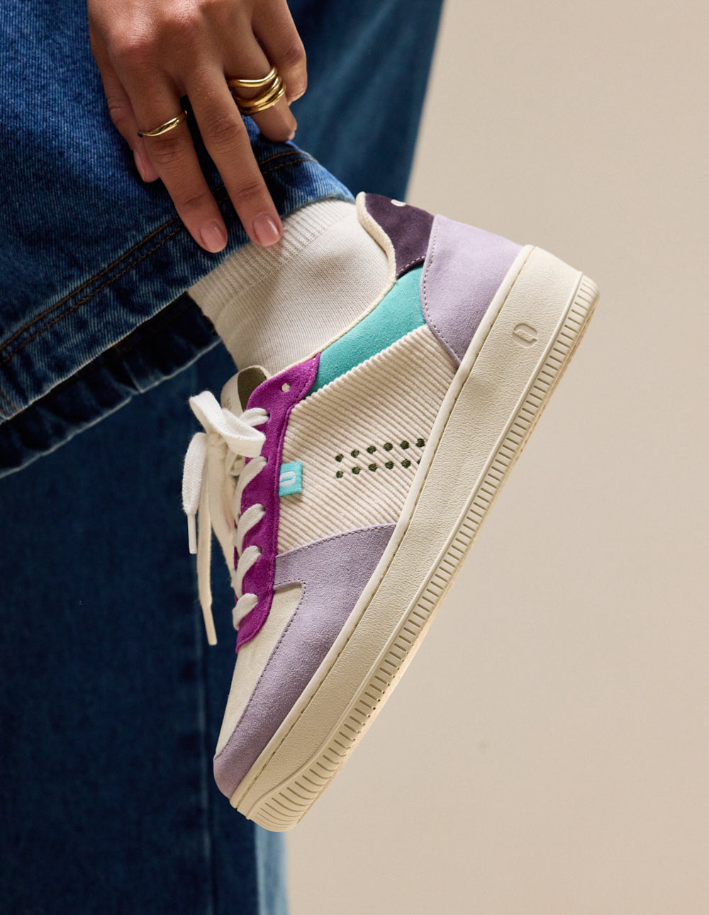 Maxence F low-top trainers - Lilac ecru purple