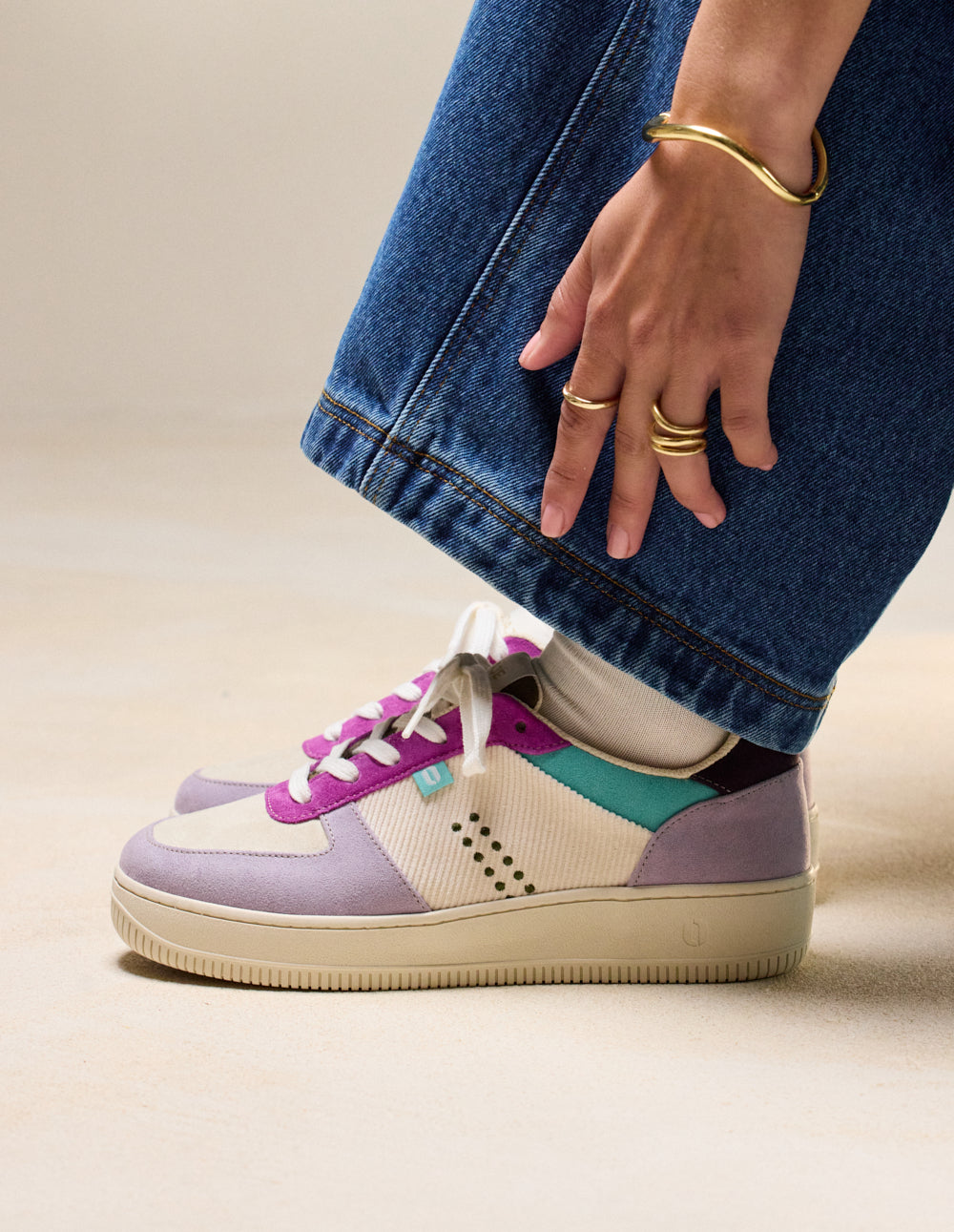 Maxence F low-top trainers - Lilac ecru purple