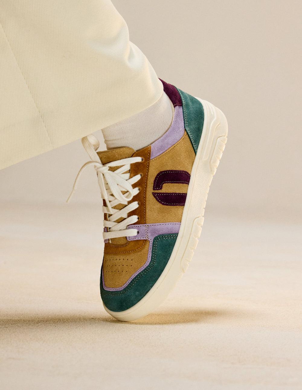 Nora low-top trainers - Lilac green beige