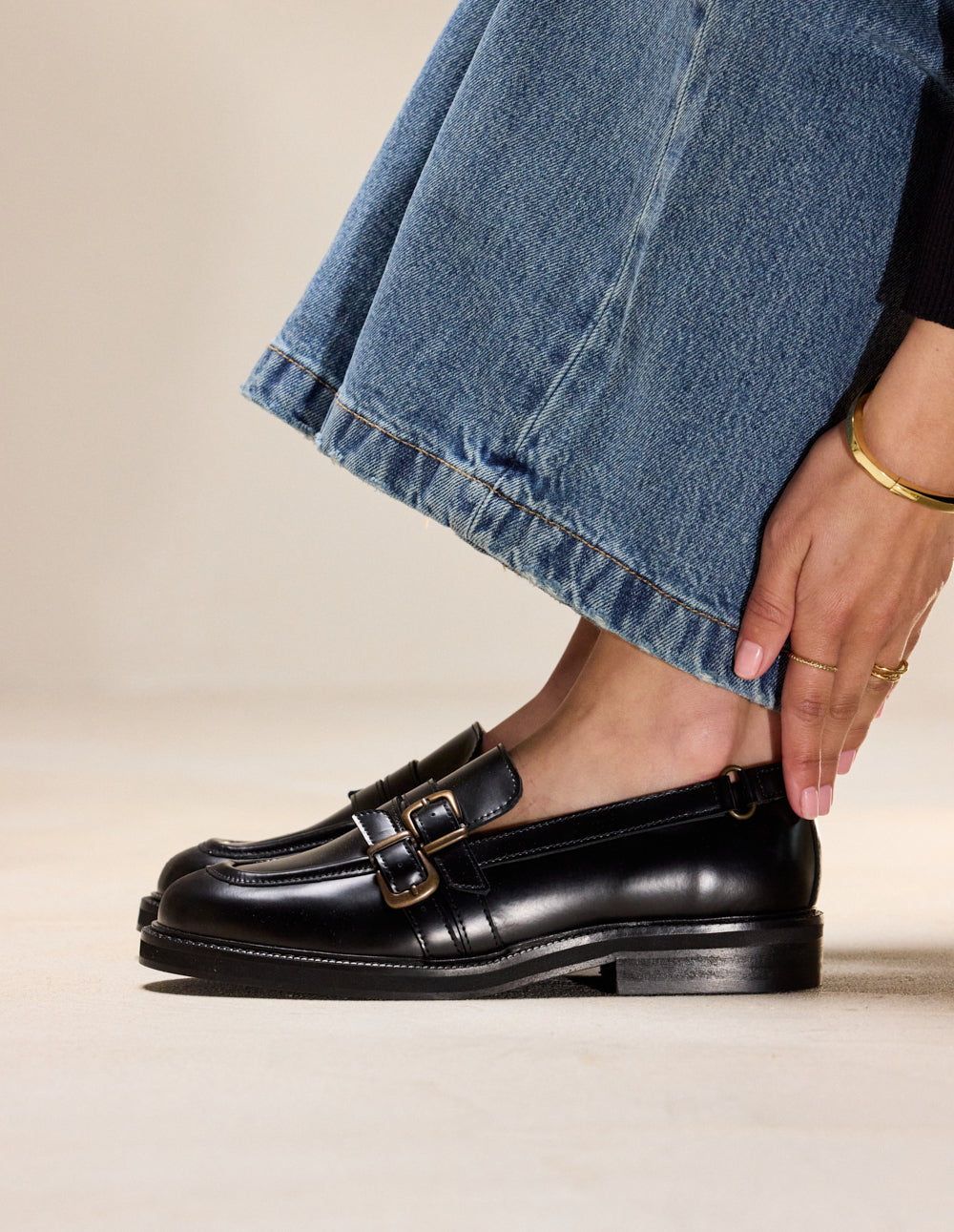 Mocassins Olyme - Cuir box noir