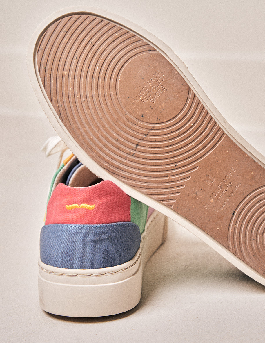 Low-top trainers Alexandra - Mauve yellow green canvas