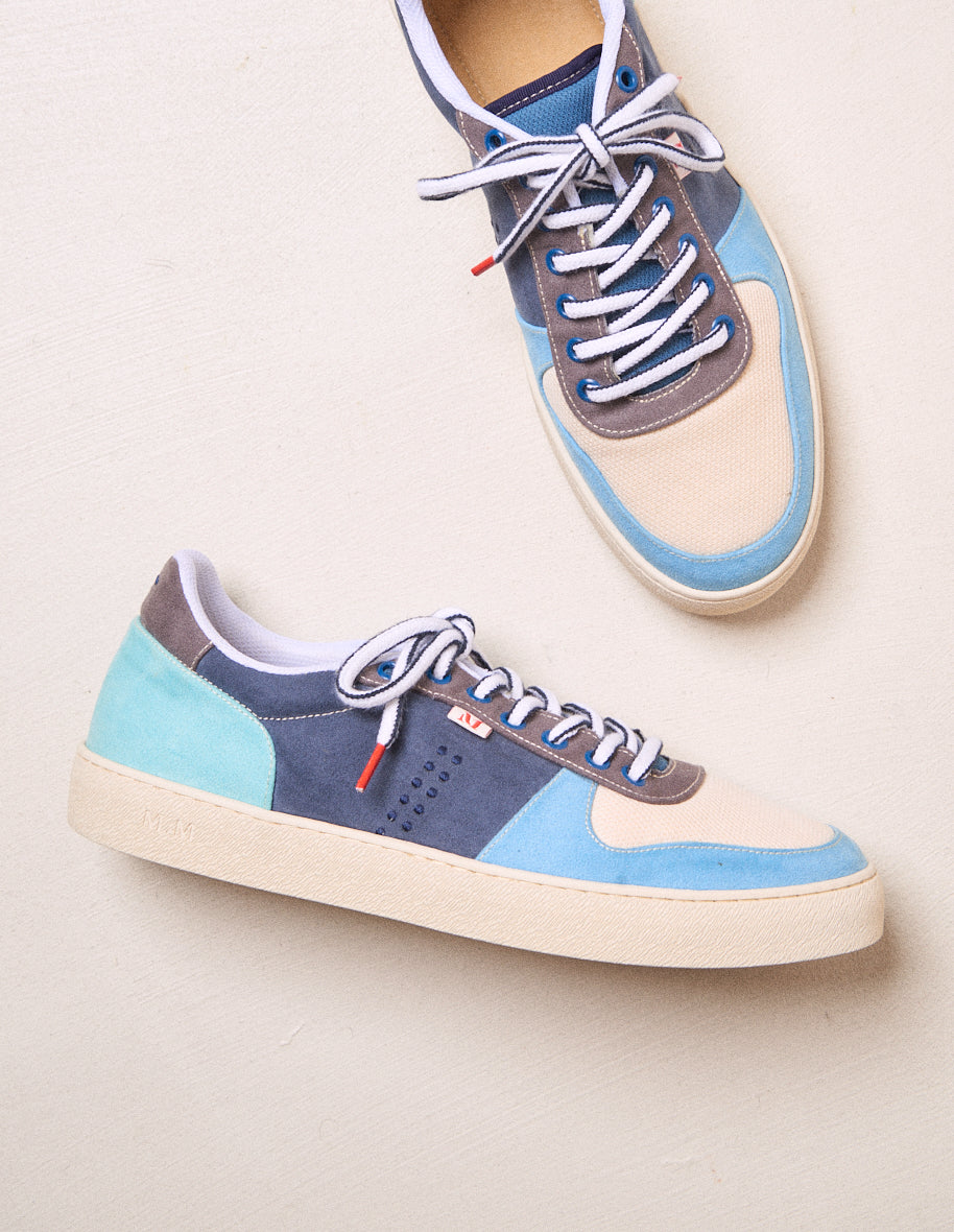 Low sneakers Arthur - Sweden Vegan and Mesh Bleu Gris Blanc