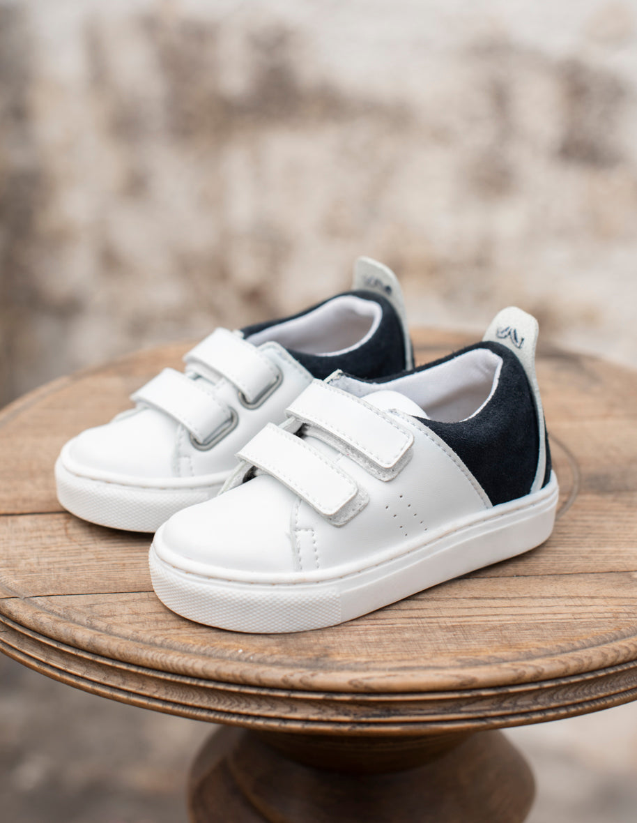Rene children s sneakers white and navy