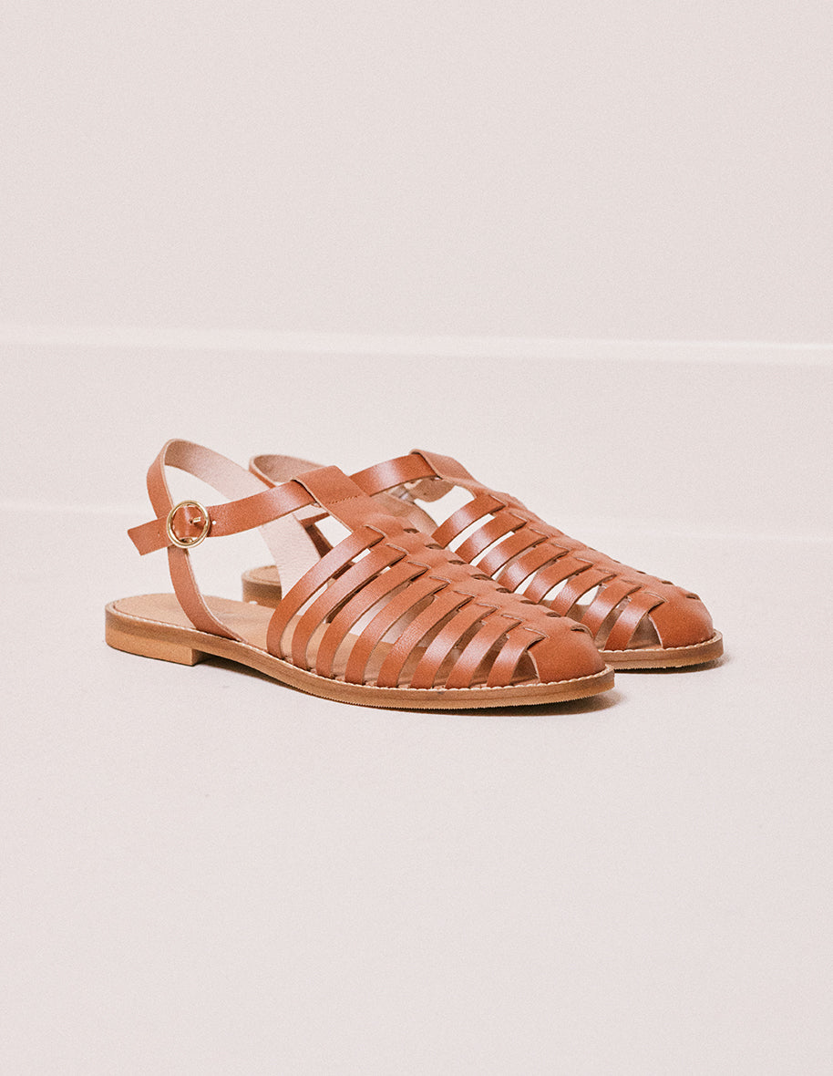 Sandales Cécile - Cuir cognac