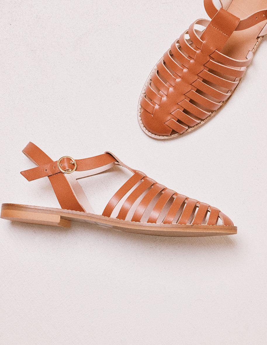 Sandales Cécile - Cuir cognac