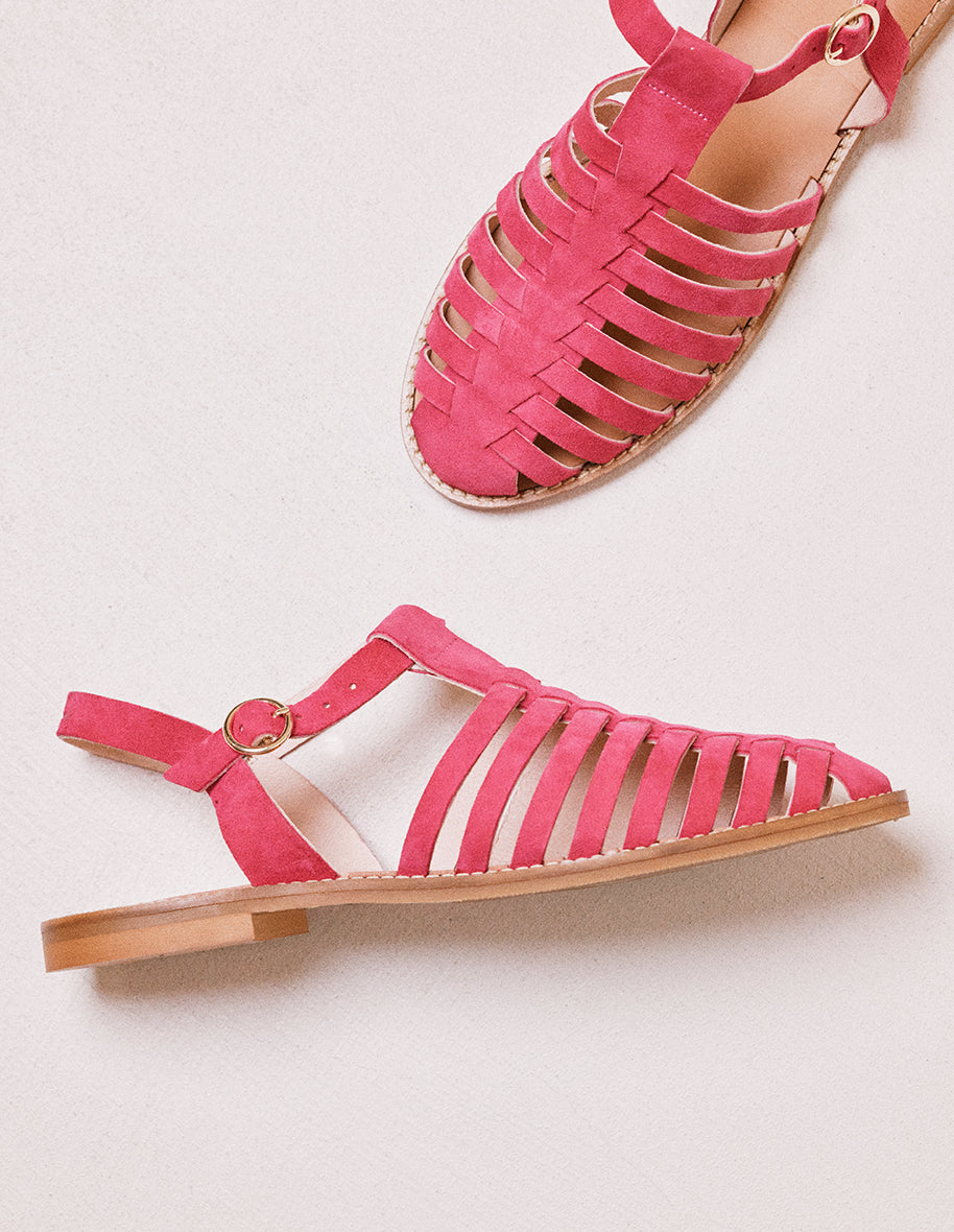 Sandals Cécile - Fuchsia suede