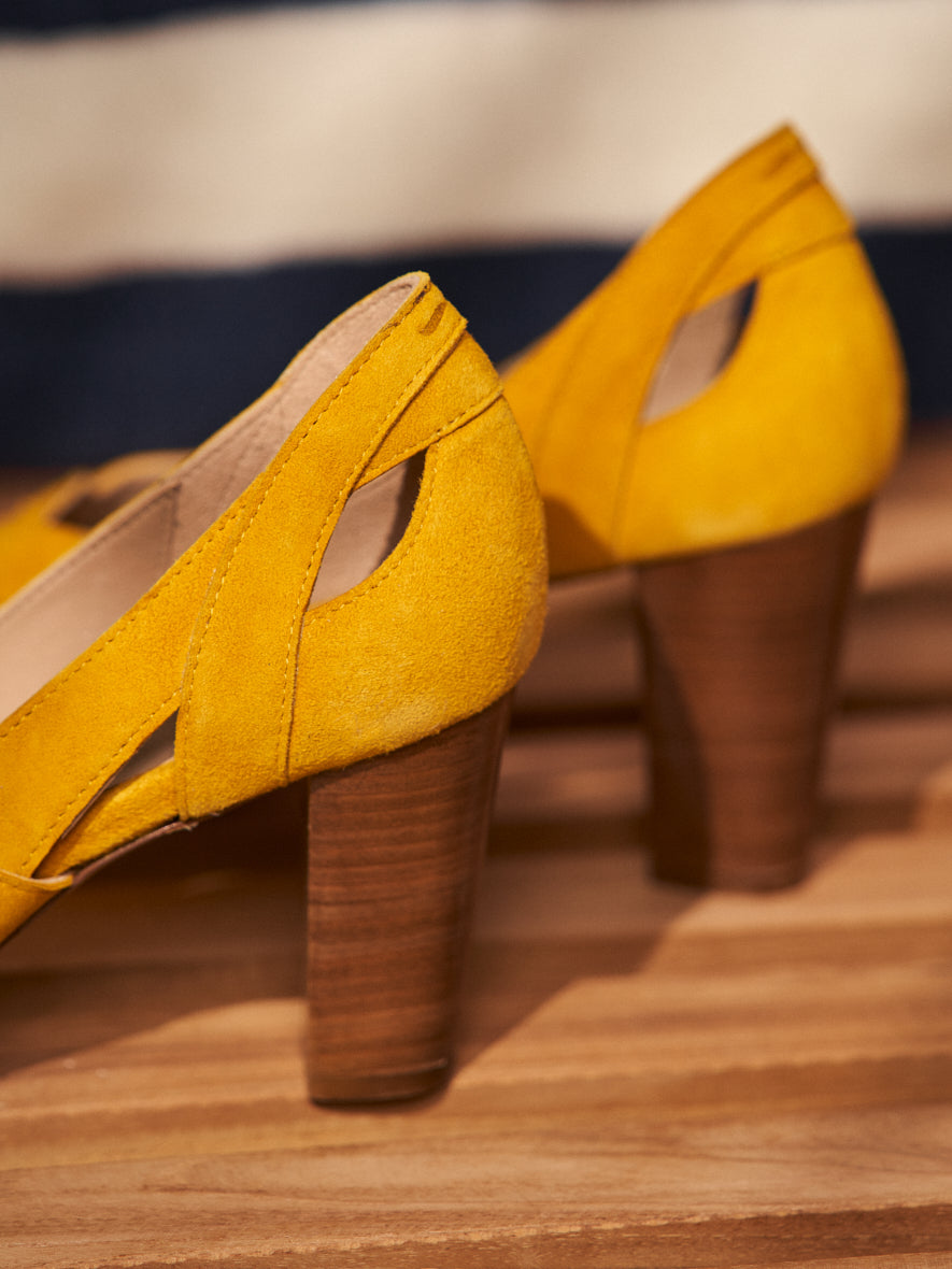 Sandales à talons Clémentine H - Suède jaune