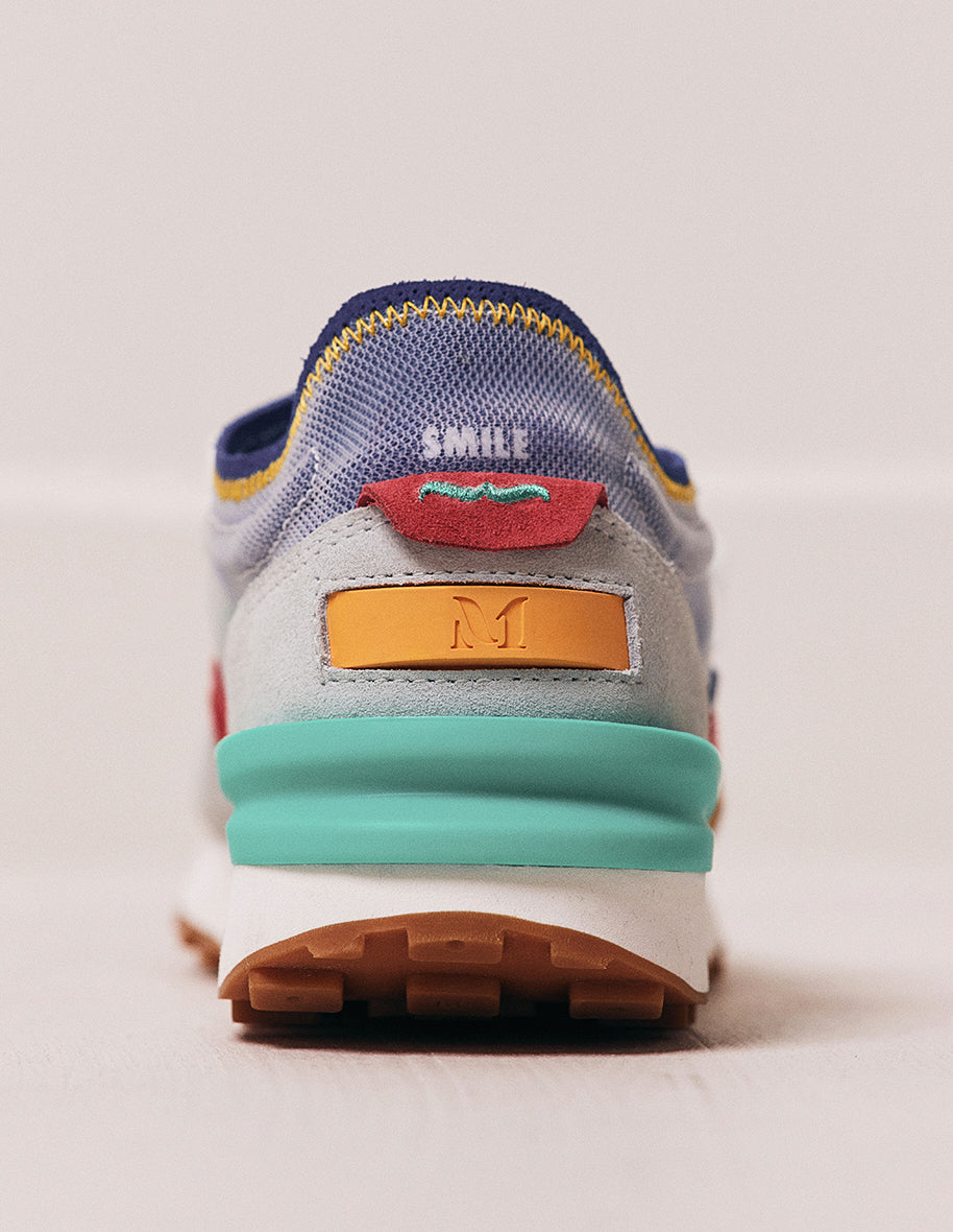 Baskets basses Danaé - Suède et mesh gris citron