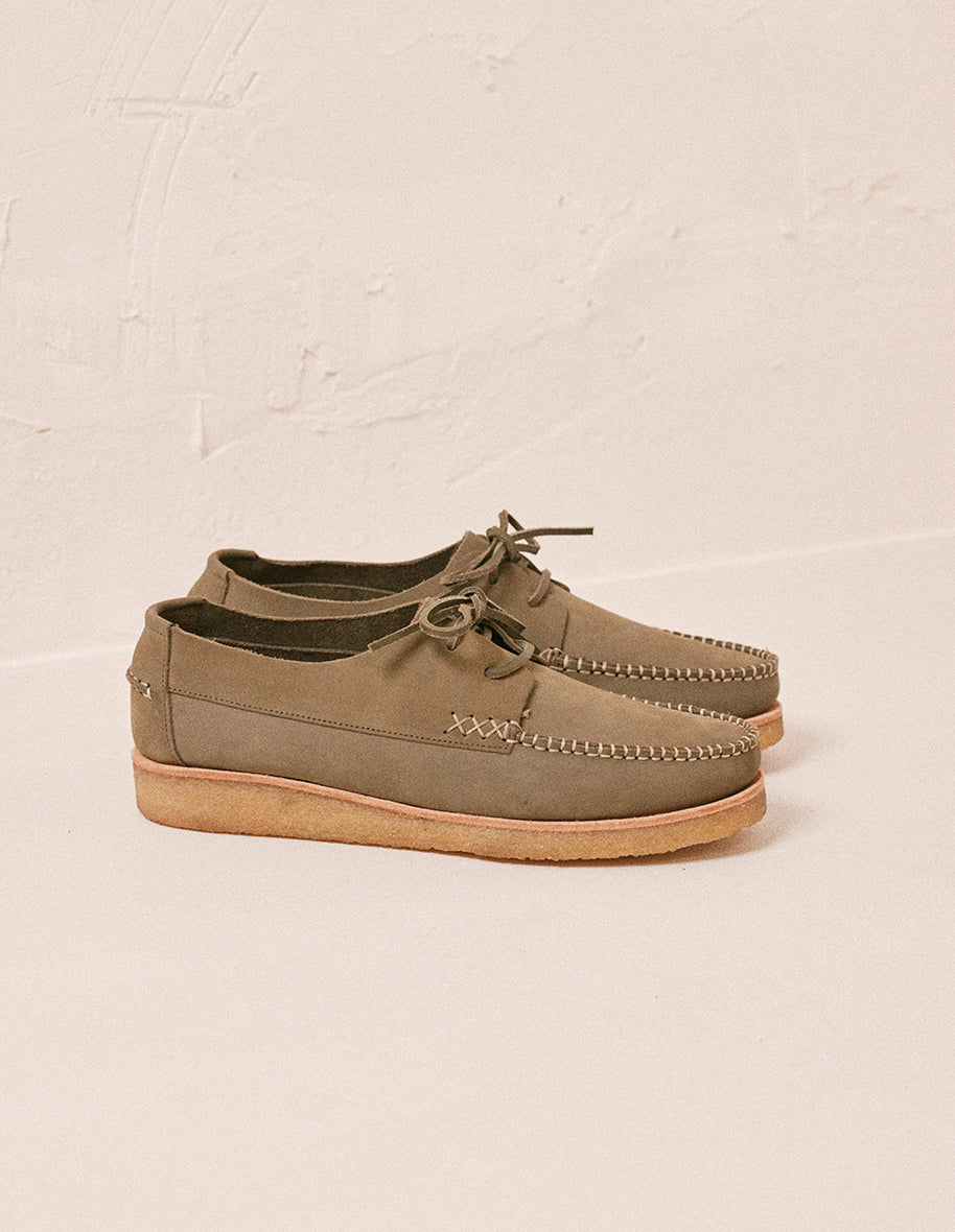 Boat shoes Georges Olive nubuck