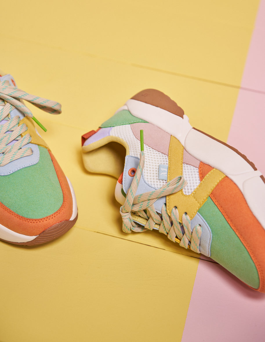 Lison - Sweden Vegan and Mesh Green Water Lemon sneakers