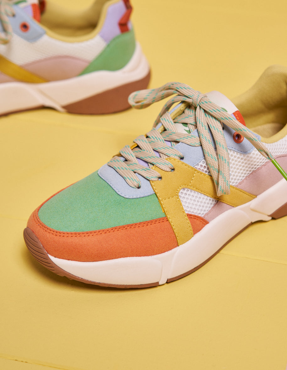 Lison - Sweden Vegan and Mesh Green Water Lemon sneakers