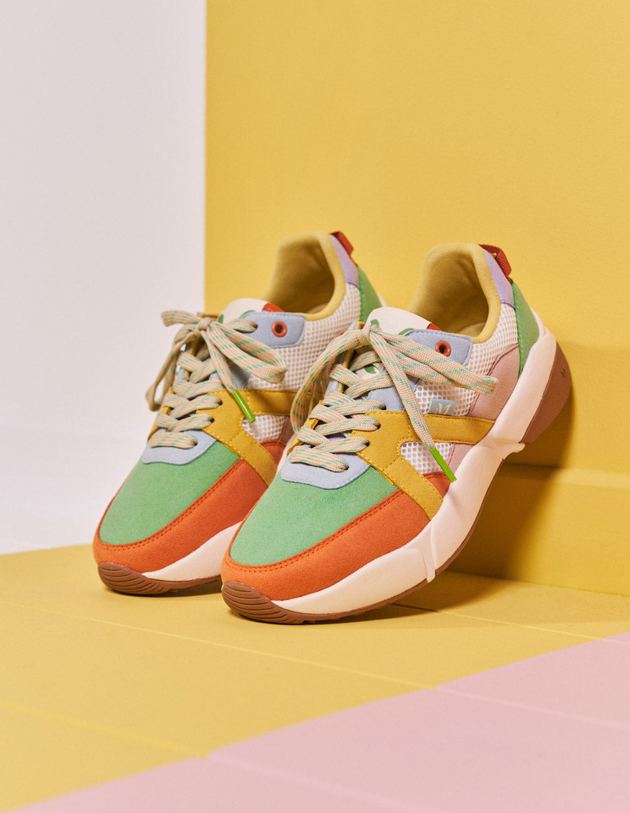 Lison - Sweden Vegan and Mesh Green Water Lemon sneakers