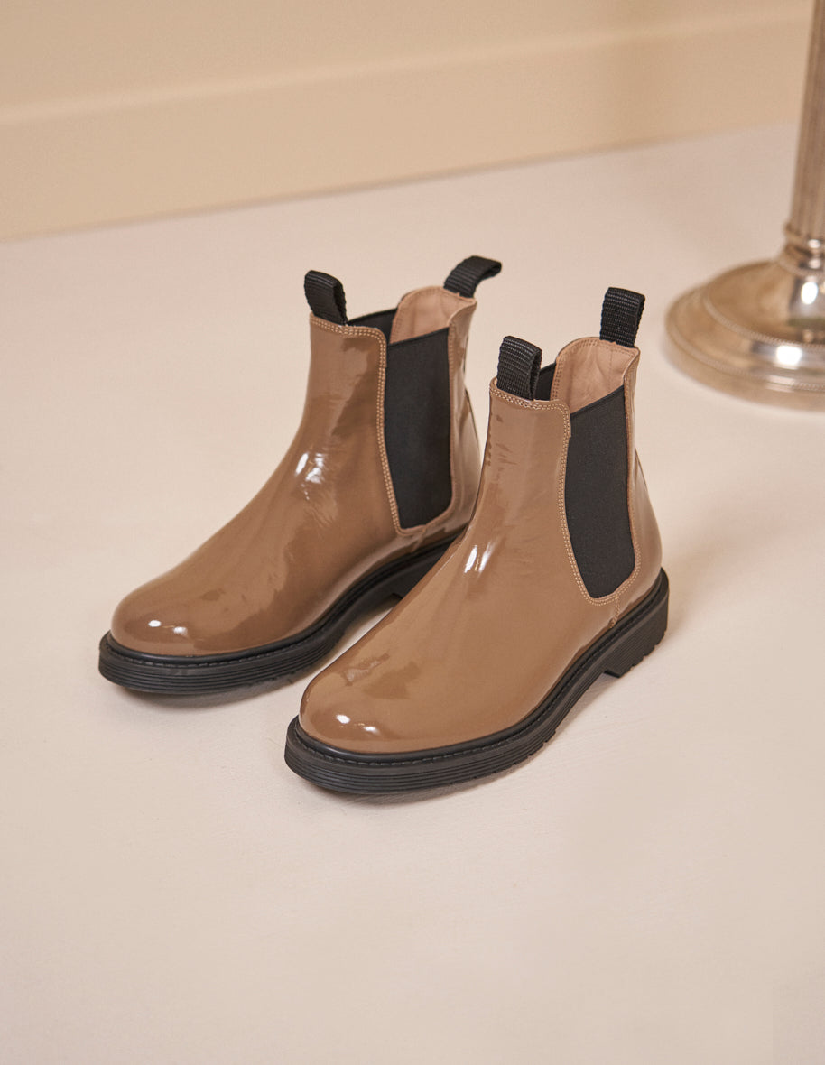 Bottines plates cuir femme discount