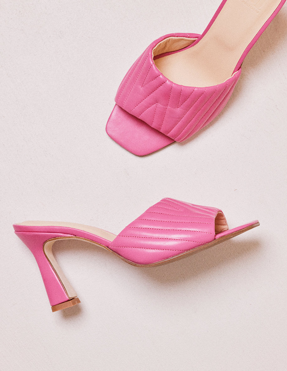 Mule Martha - Fuchsia leather