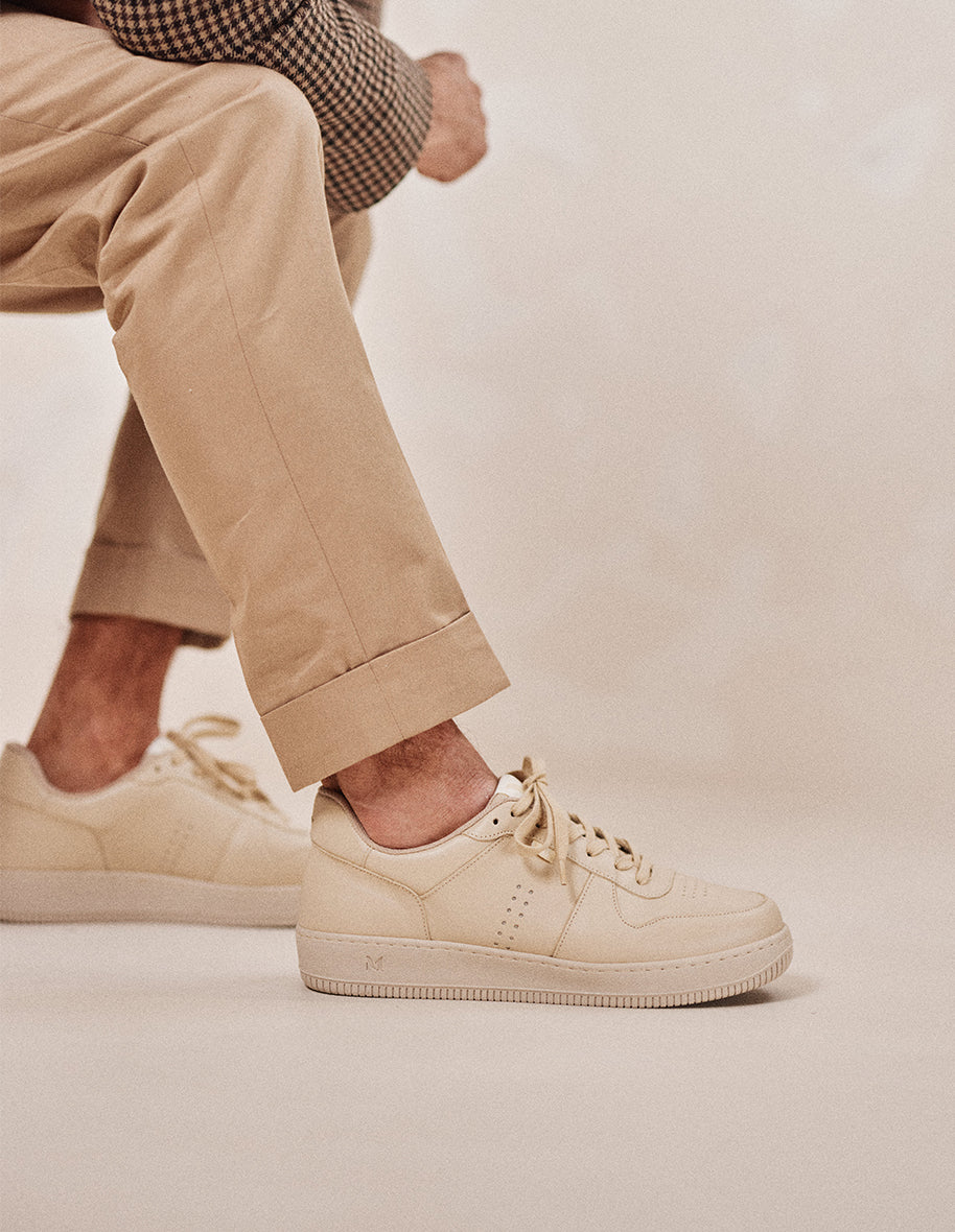 Baskets basses Maxence H - Cuir crème