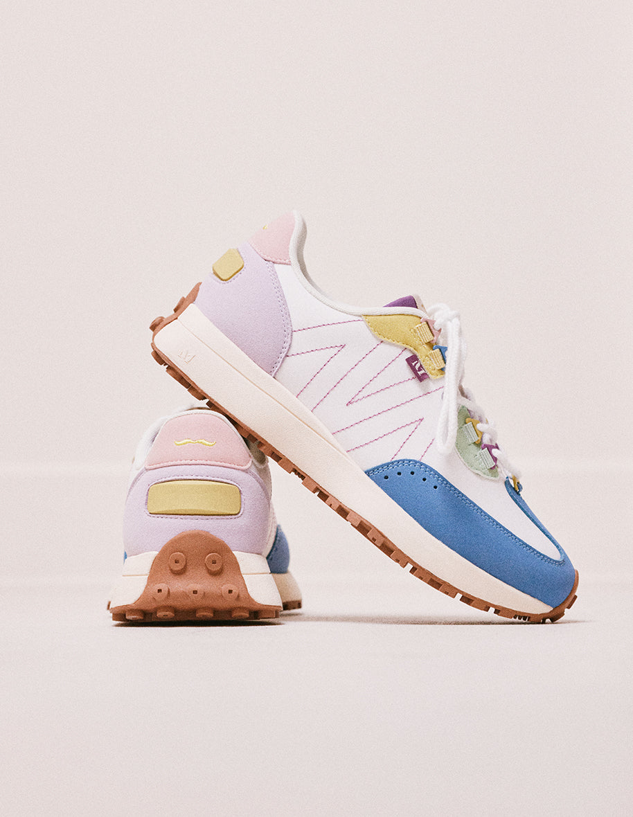 Morgane low sneakers - Sweden vegan and gray blue, white and water green