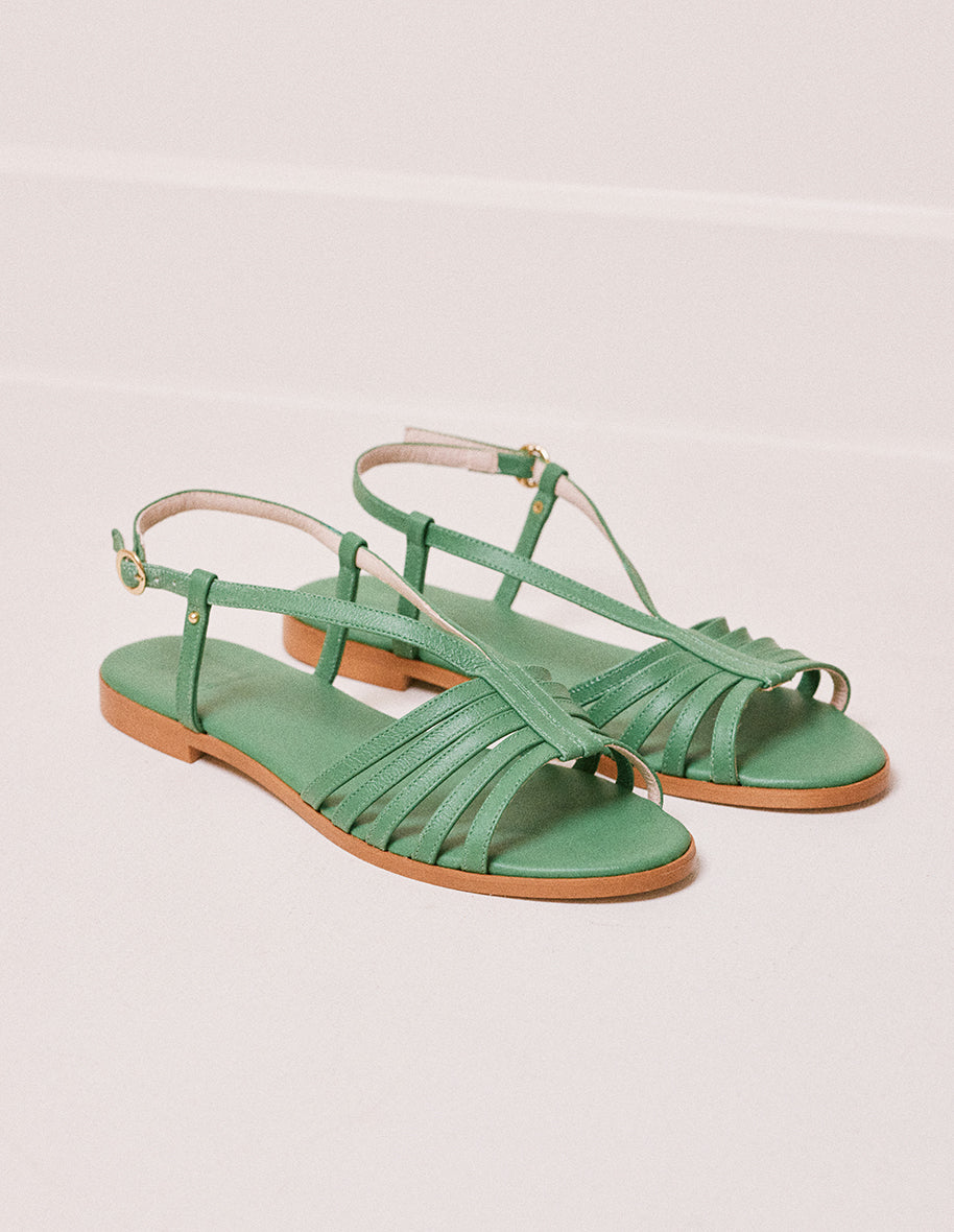 Sandales Ninon B Cuir vert