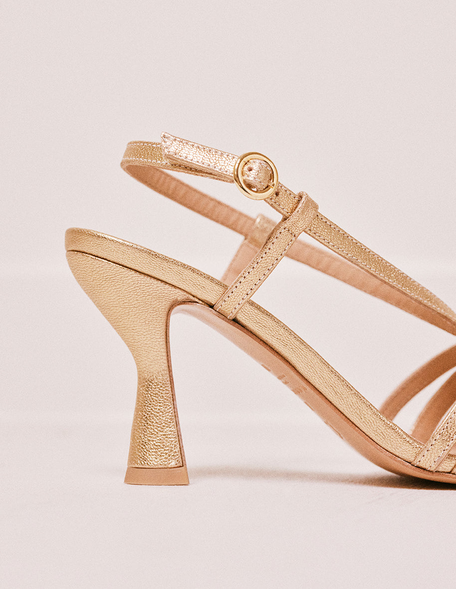 Sandales à talons Ninon M - Cuir doré