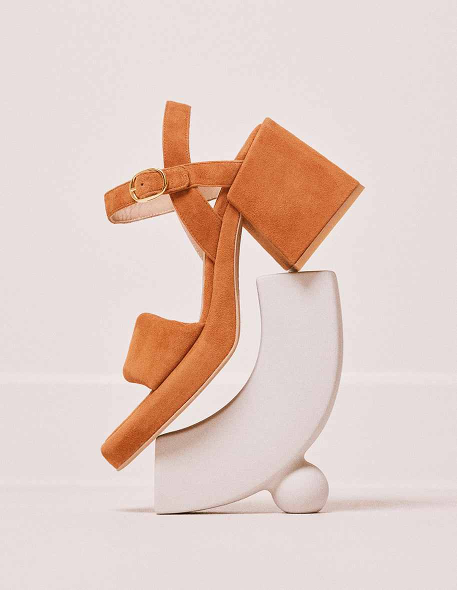 Sandales à talons Rachelle - Suède cognac