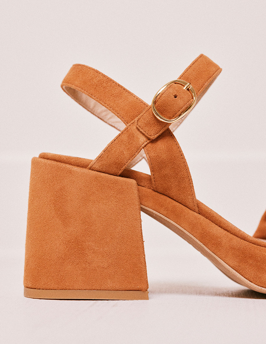 Sandales à talons Rachelle - Suède cognac