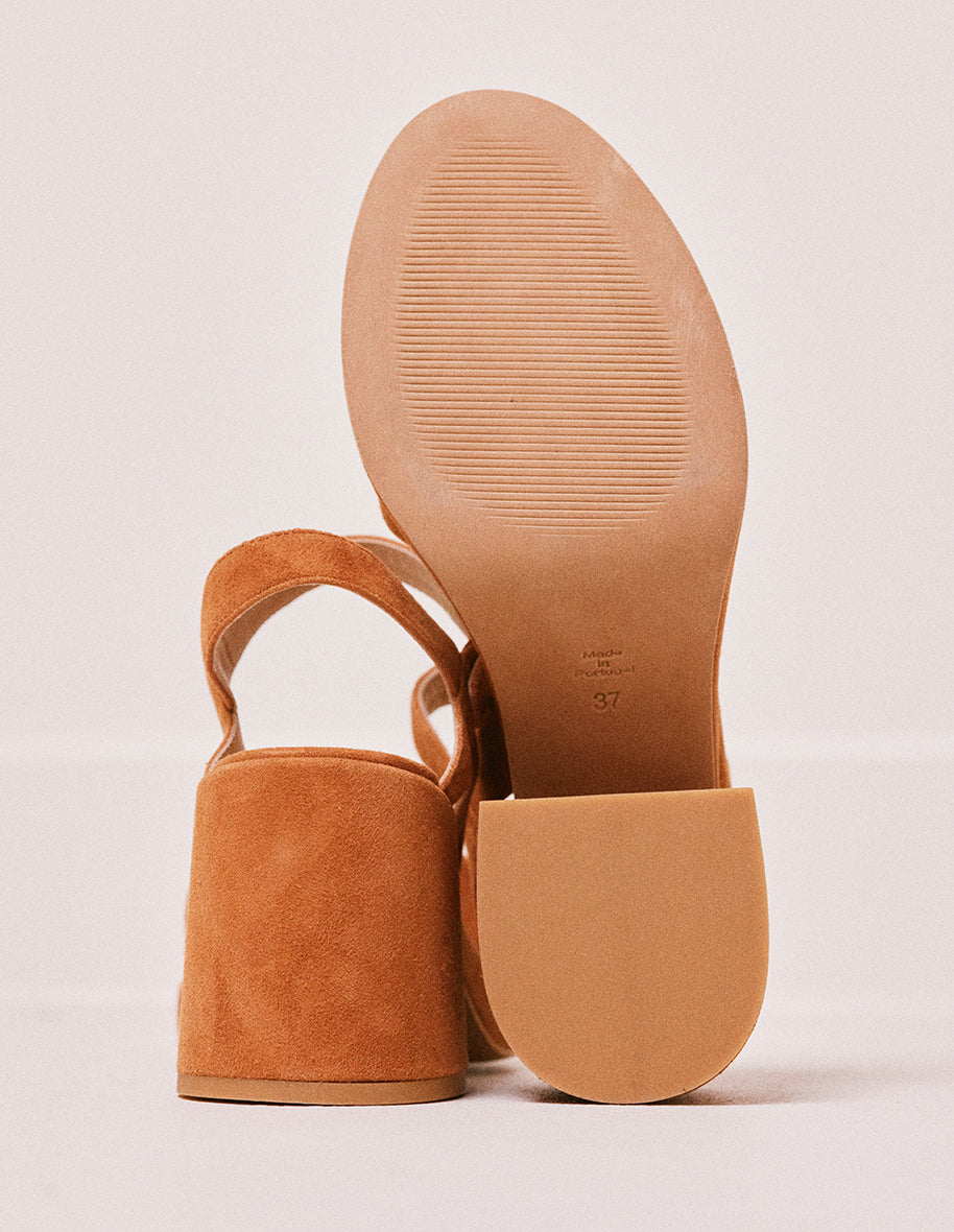 Sandales à talons Rachelle - Suède cognac