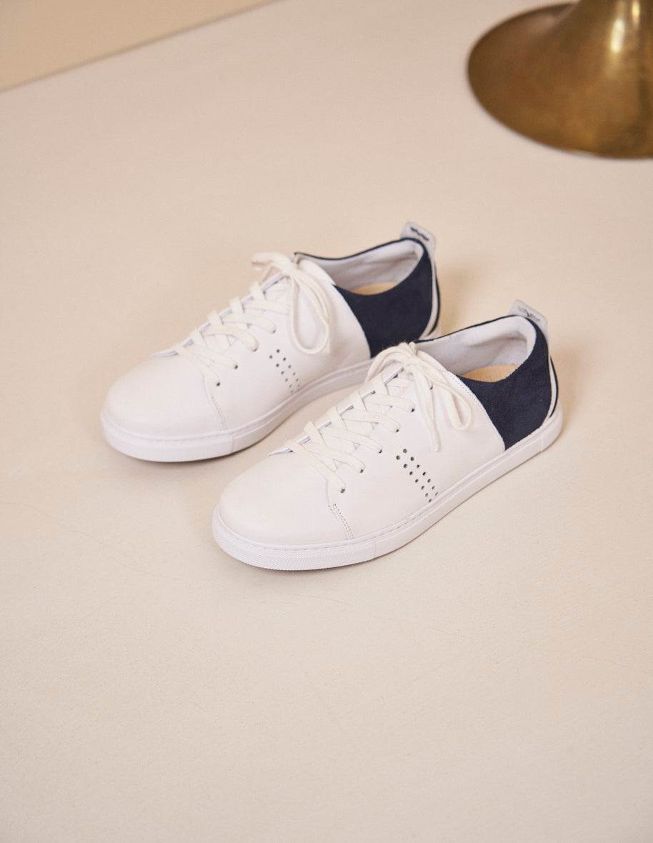 Basket basse cuir blanc homme outlet