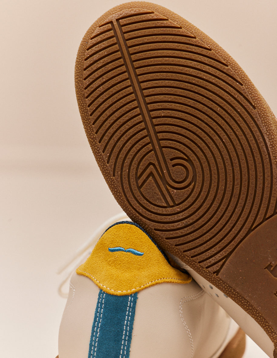 Low-top trainers Anatole - Ecru mustard blue leather 