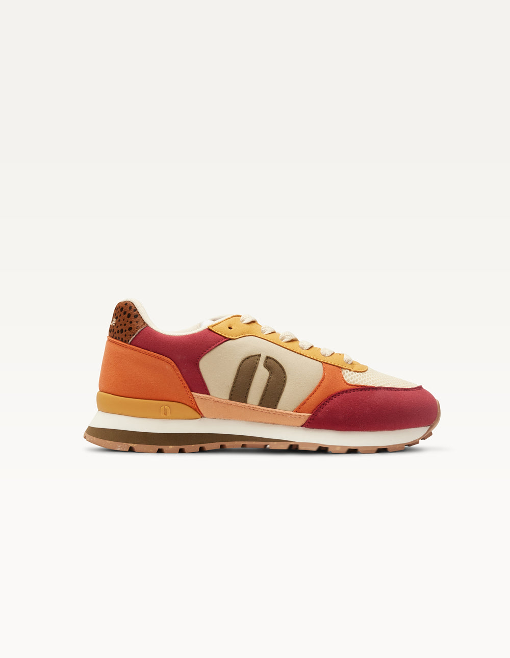 Aline Running Trainers - Burgundy ivory mustard