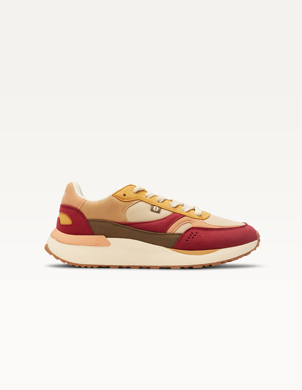 Anaelle Running Trainers - Burgundy Ecru Peach