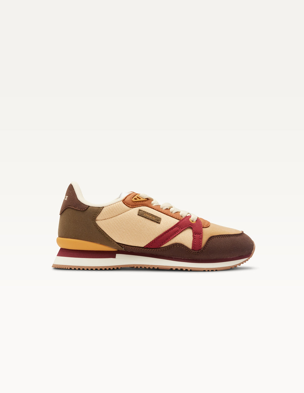Andrée Running Trainers - Brown Beige Burgundy