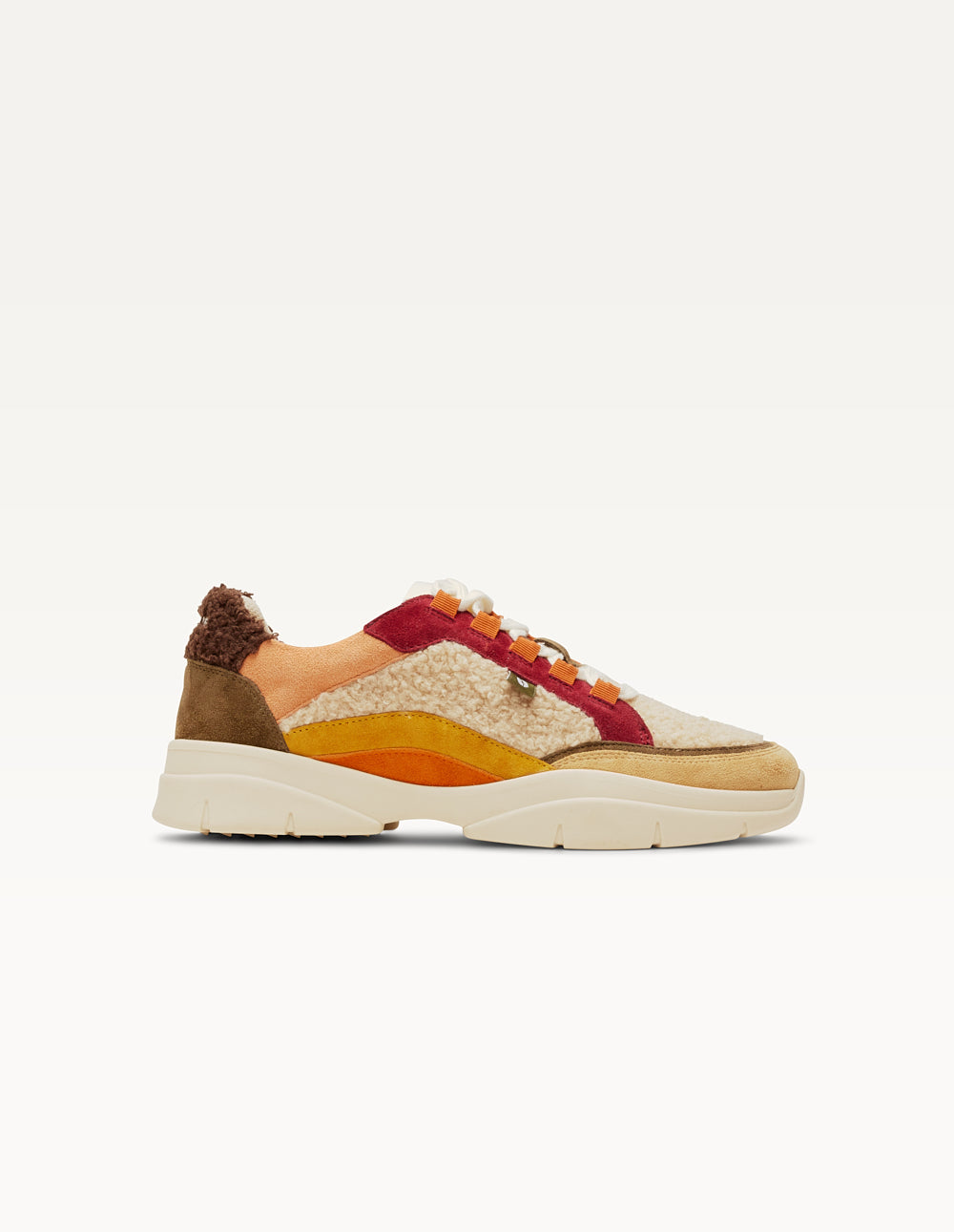 Baskets basses Laura - Beige crème bordeaux