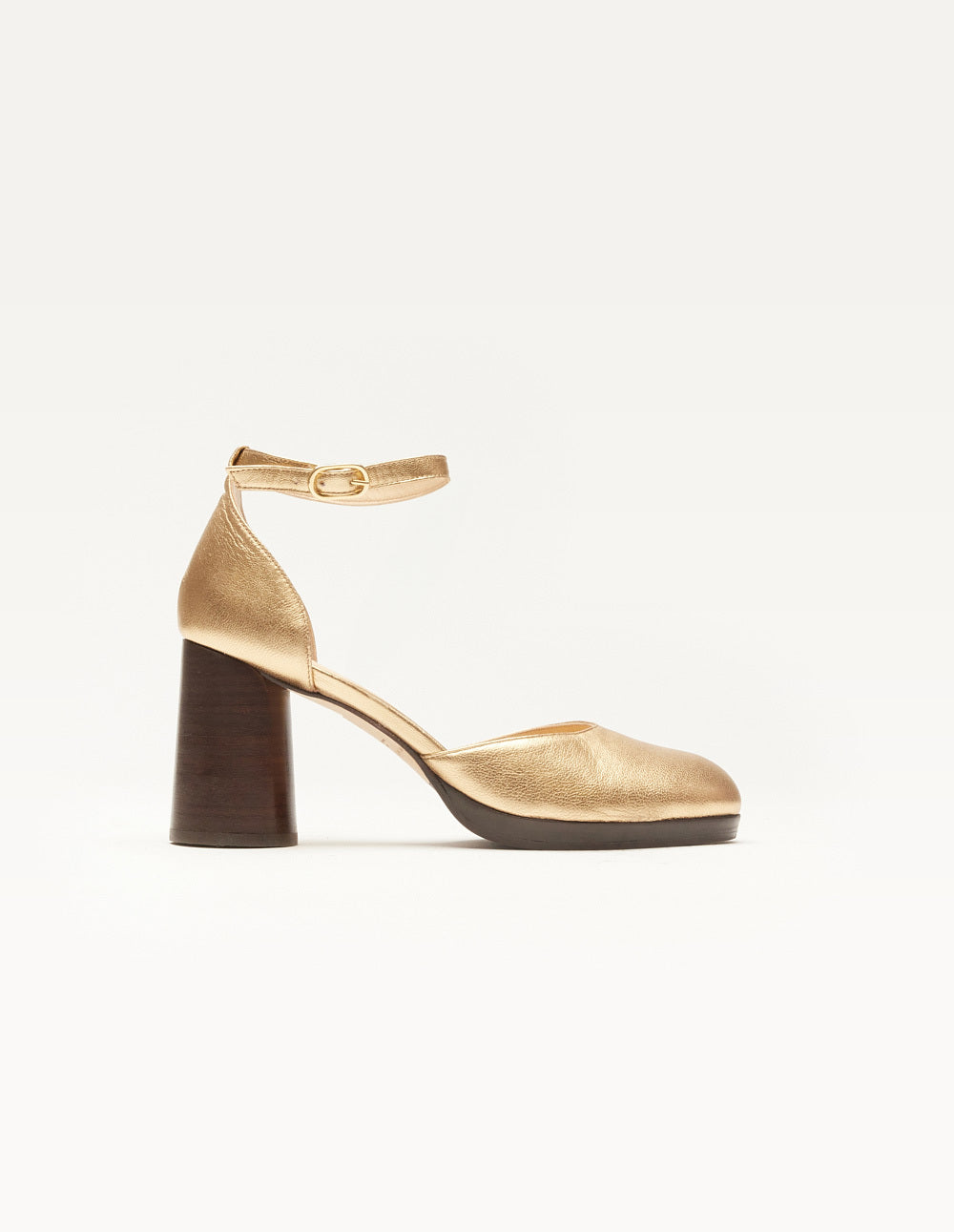 Pumps Domitille - Golden pleated metallic leather