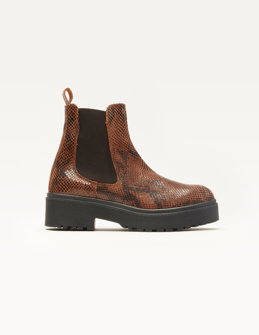 Boots Flora - Brown python leather