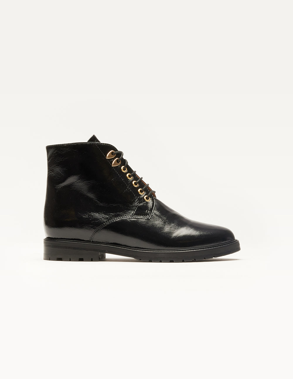 Bottines a lacets Laurene Cuir croco noir