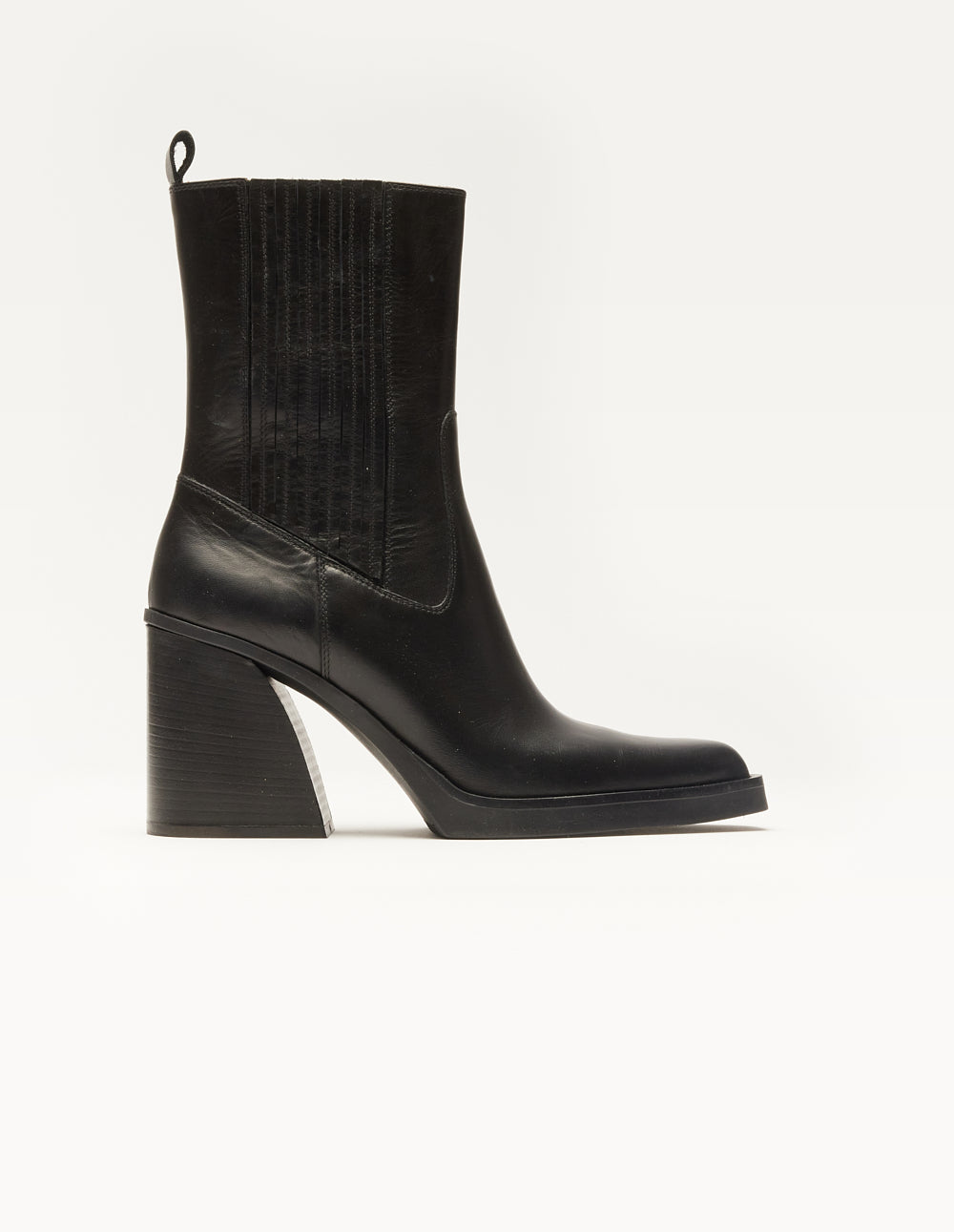 Heeled ankle boots Paola - Black leather