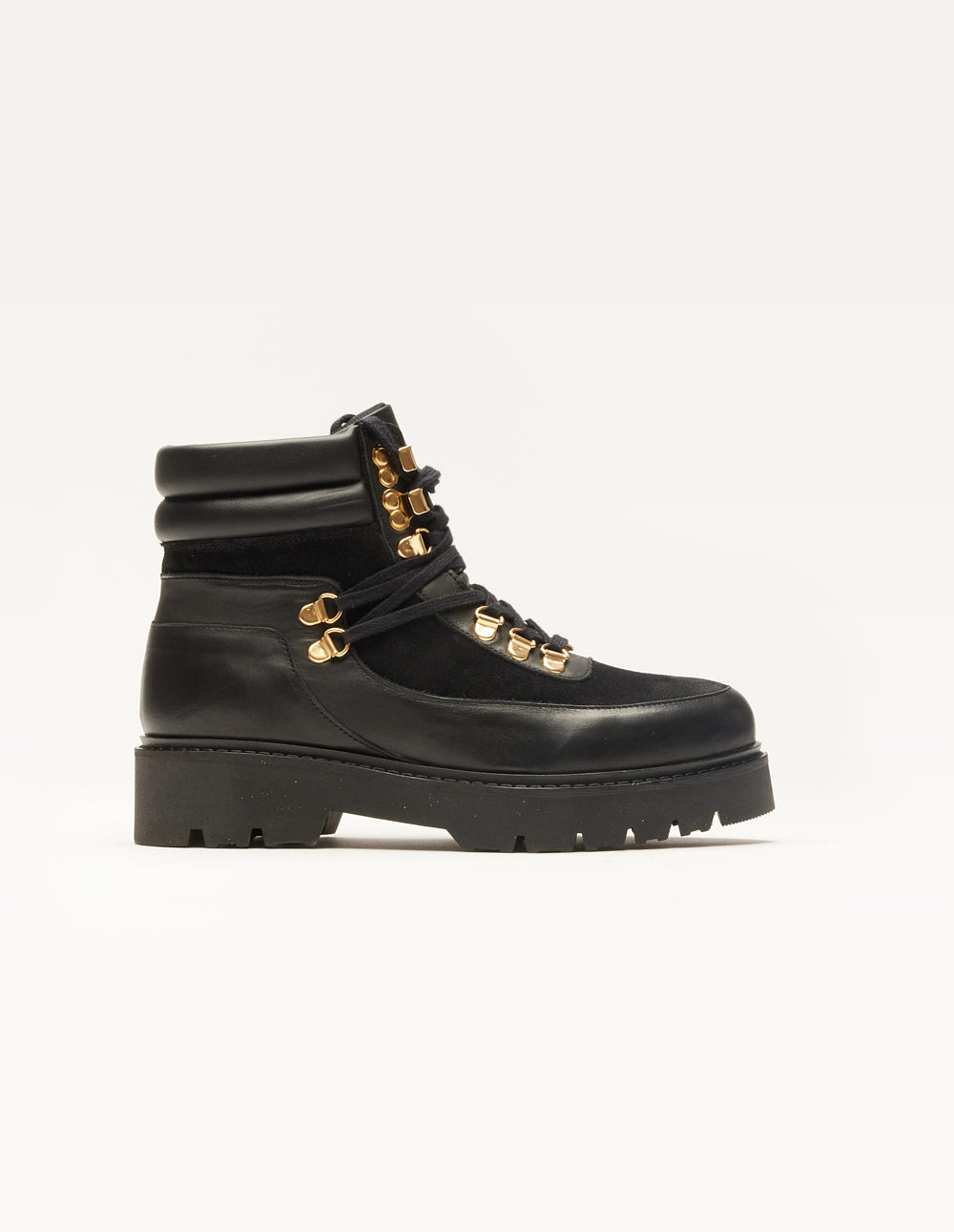 Bottines à lacets Talie - Cuir et suède noir