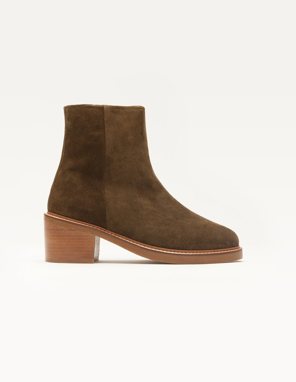 Heeled boots Véronique - Khaki suede