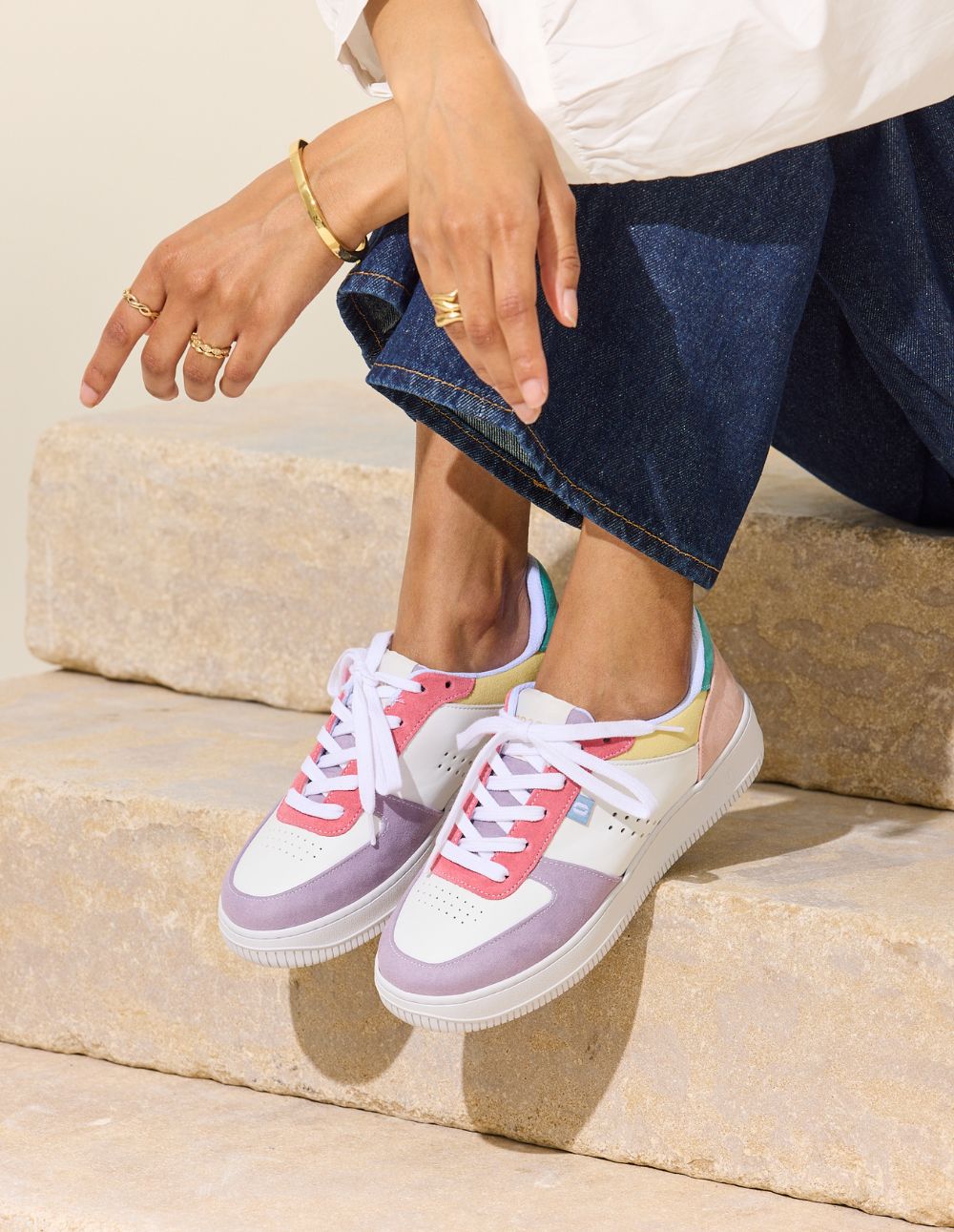 Maxence F low-top trainers - Lilac white rose
