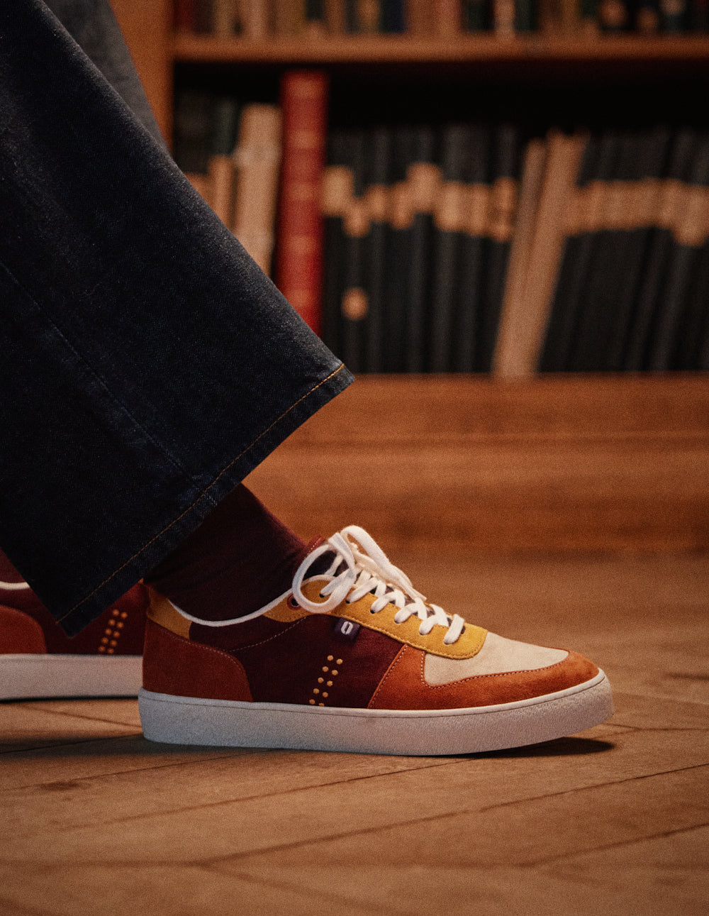 Baskets basses Arthur - Brique taupe moutarde