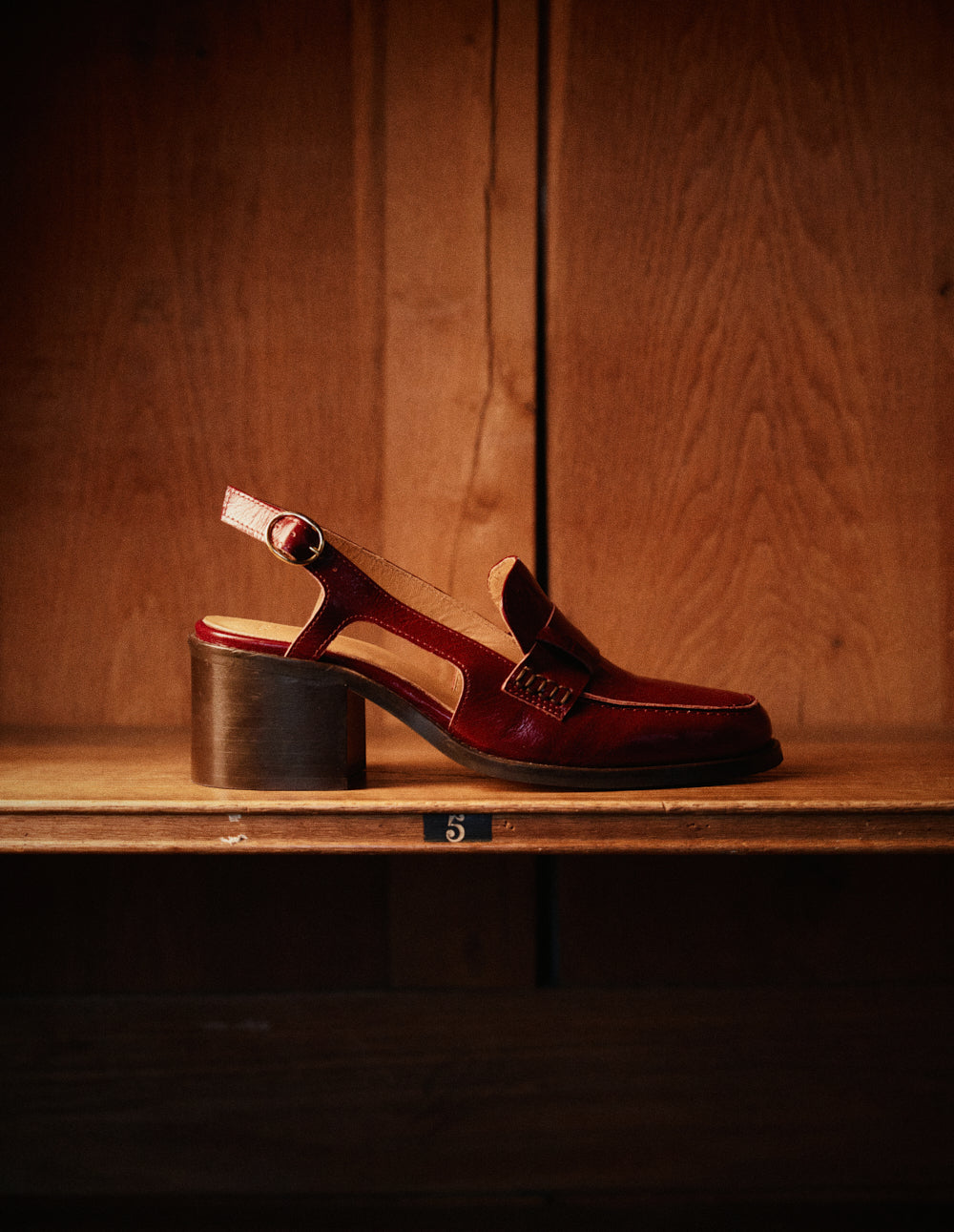 Escarpins Elyra - Cuir plissé verni bordeaux