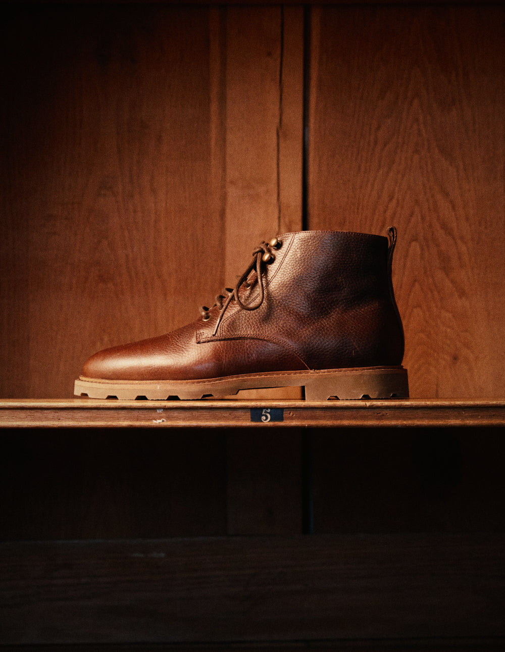 Bottines Eugène - Cuir pull-up grainé marron