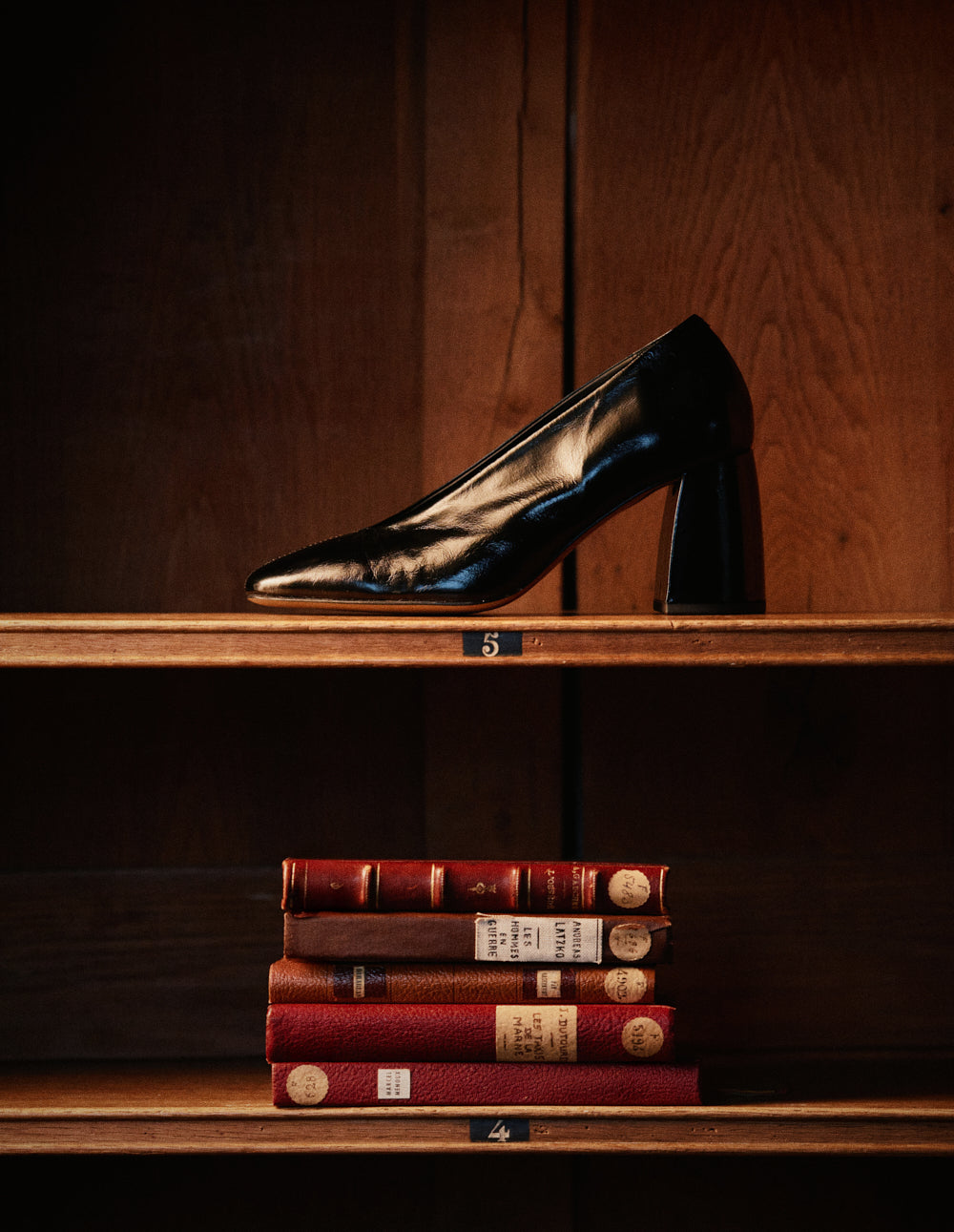 Escarpins Ilamis - Cuir plissé noir