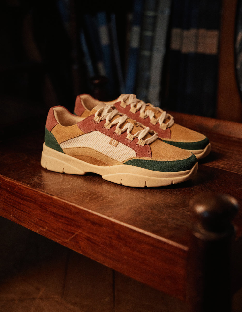 Baskets basses Laura - Vert jaune beige