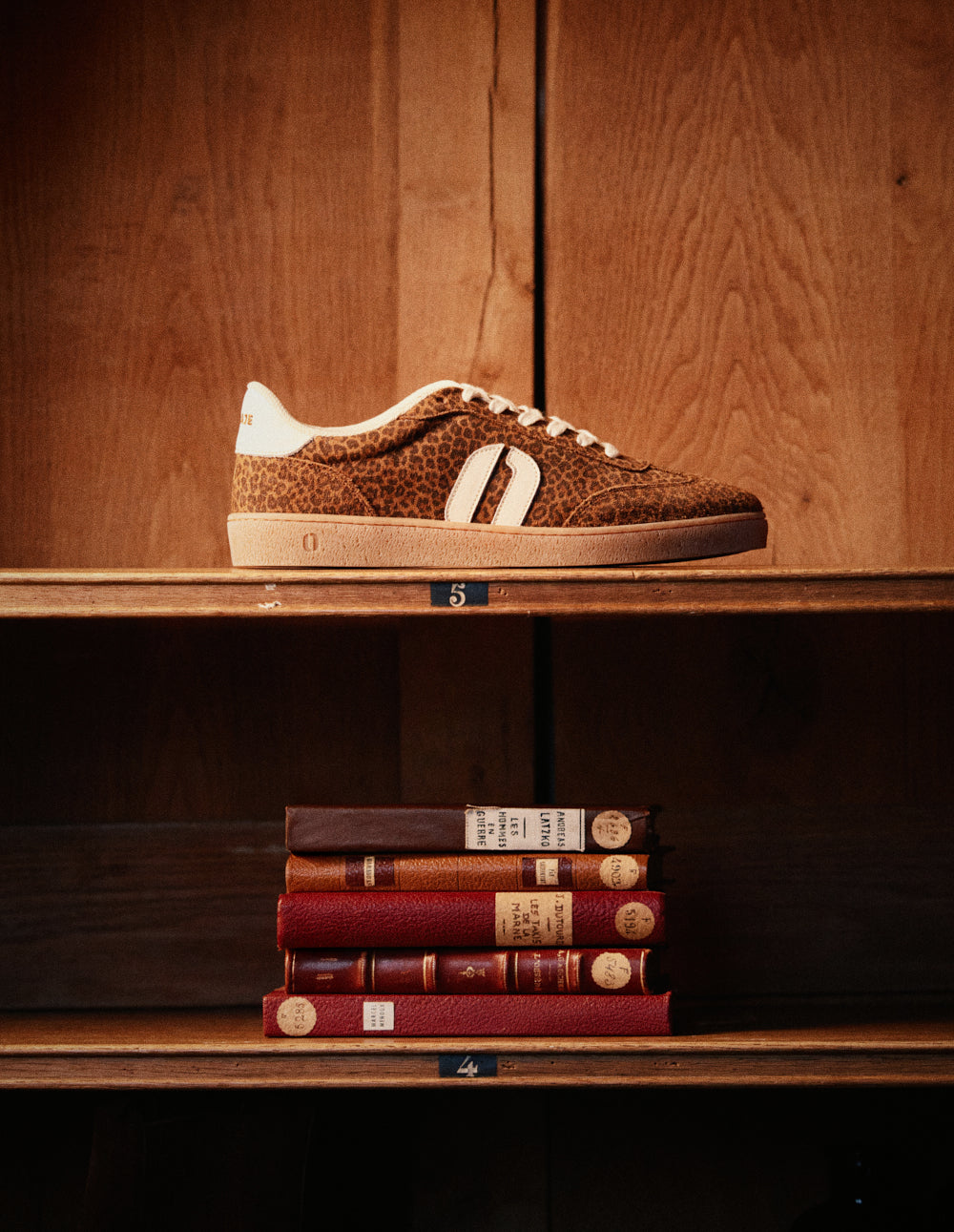 Baskets basses Lucia - Léopard écru