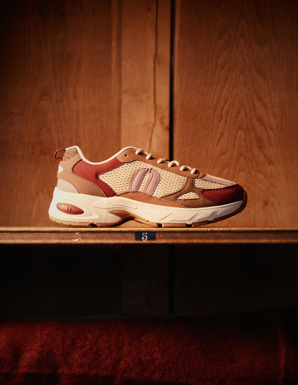 Baskets basses Maé - Bordeaux beige rose