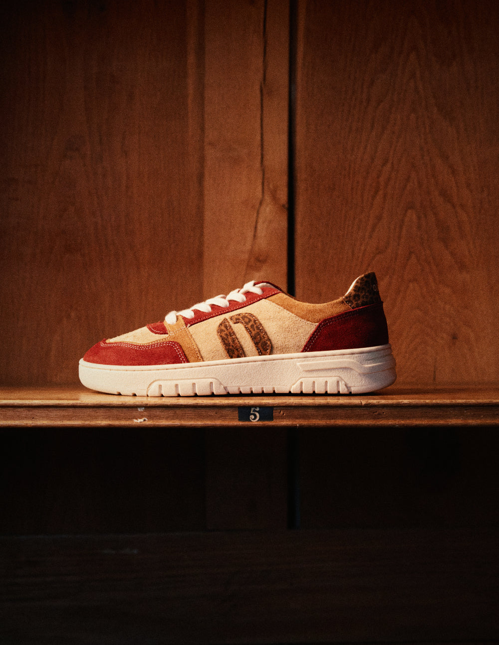 Baskets basses Nora - Bordeaux camel beige